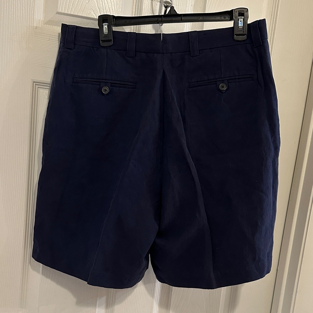 Austin Reed Navy Flat Front Shorts - Picture 3 of 5